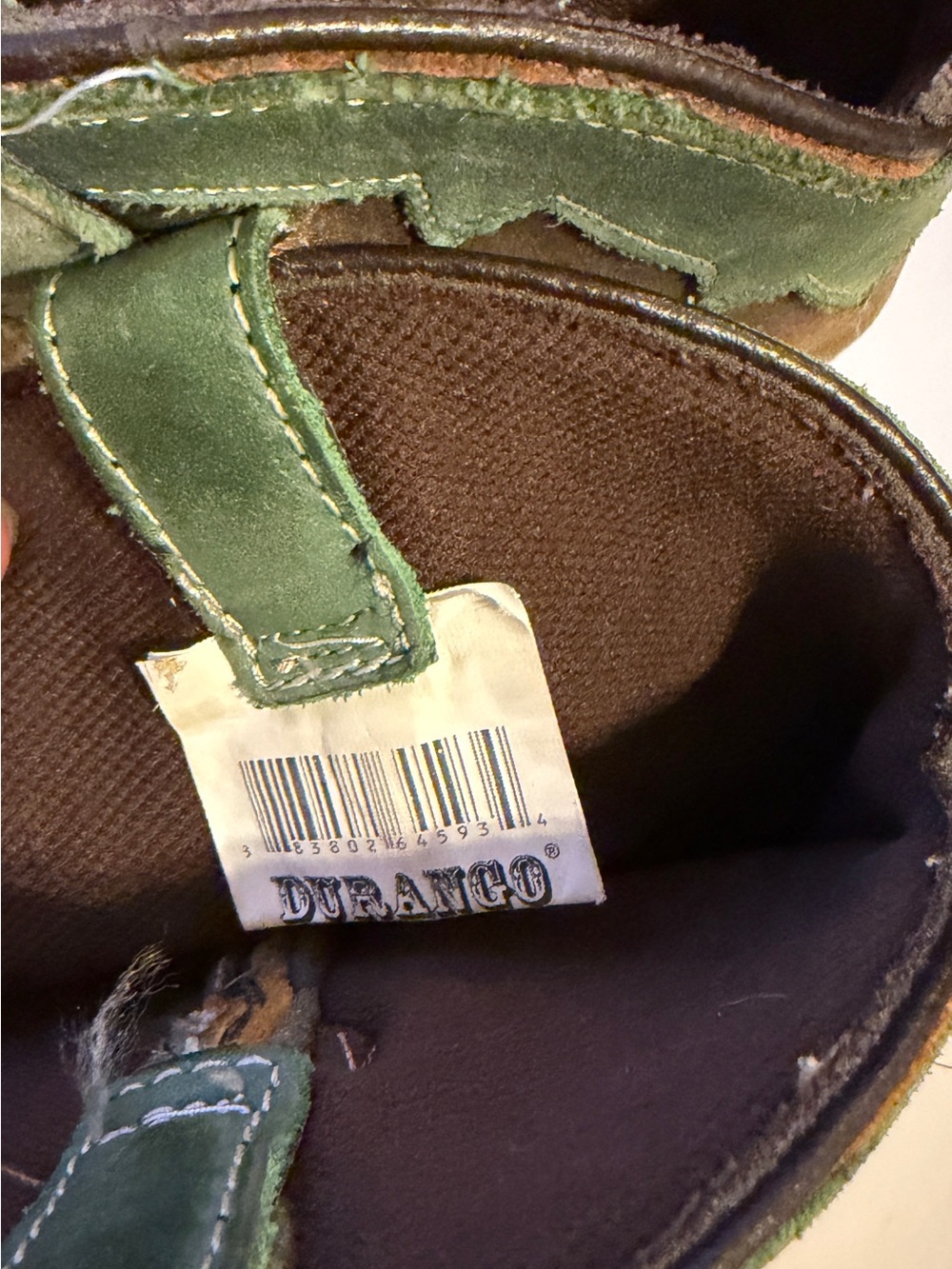 Durango Green/brown Suede Western Boots with Brown Lining - Picture 2 of 6